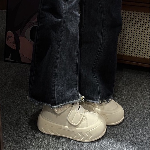 Giày Bánh Mì Cotton Đế Dày Cao Cổ Quai Dán Ngang Dễ Thương Dành Cho Nữ