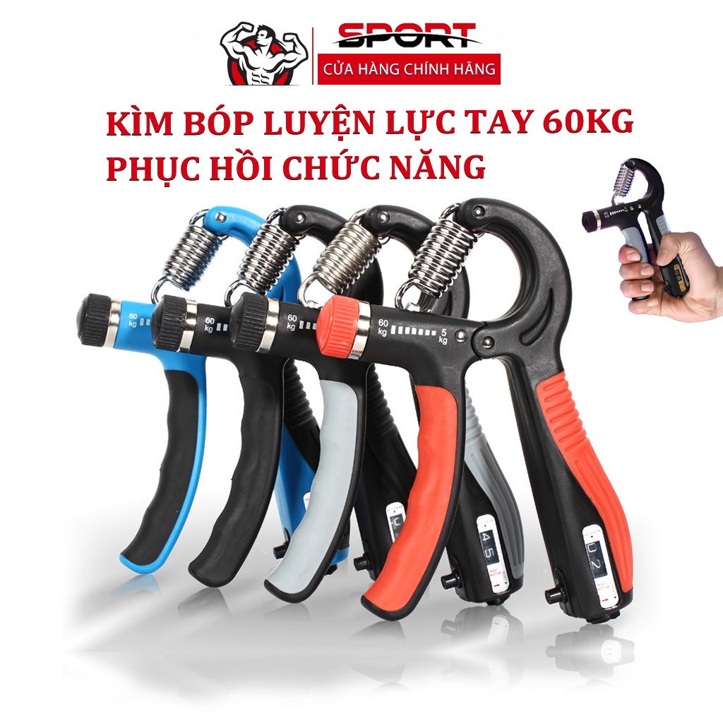 Kìm tập tay, dụng cụ tập tay đắc lực cho người tập gym, tùy chỉnh cân nặng từ 5 đến 60KG có bộ đếm số