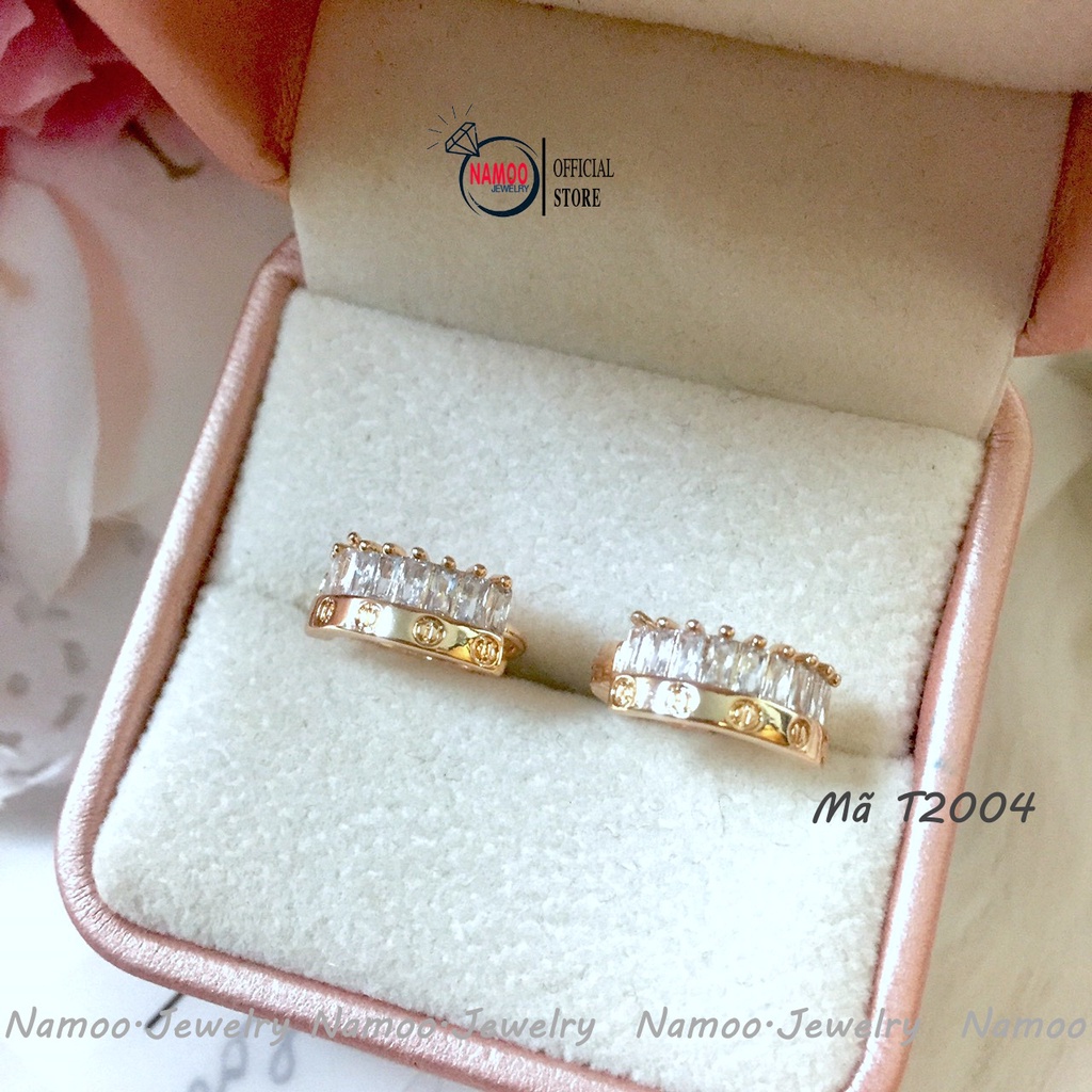 Khuyên Tai Titan Nữ T2004 Bền Màu , Màu Tây, Dùng Hàng Ngày không đen gỉ bảo hành 6 tháng
