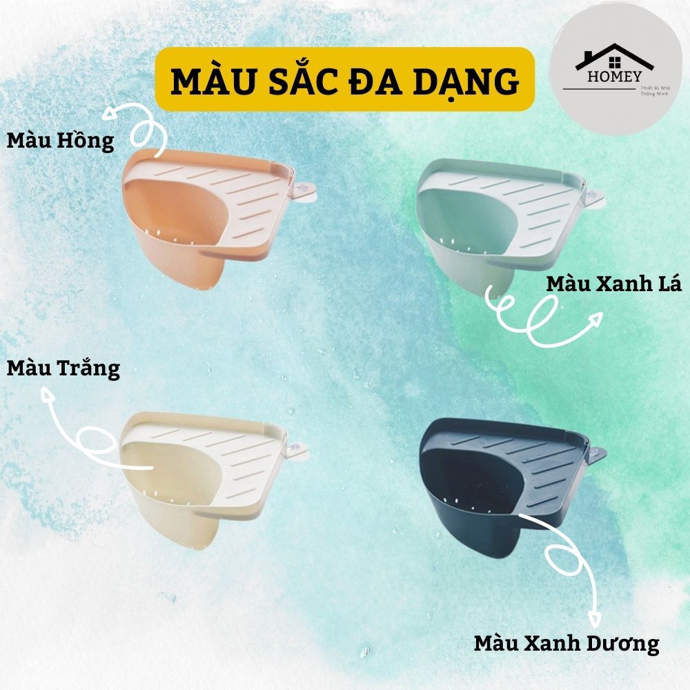 Homey - Kệ Giá Rổ Lọc Thức Ăn Thừa, Đựng Xà Bông  - Tiết Kiệm không Gian - Đa Năng - Màu Ngẫu Nhiên