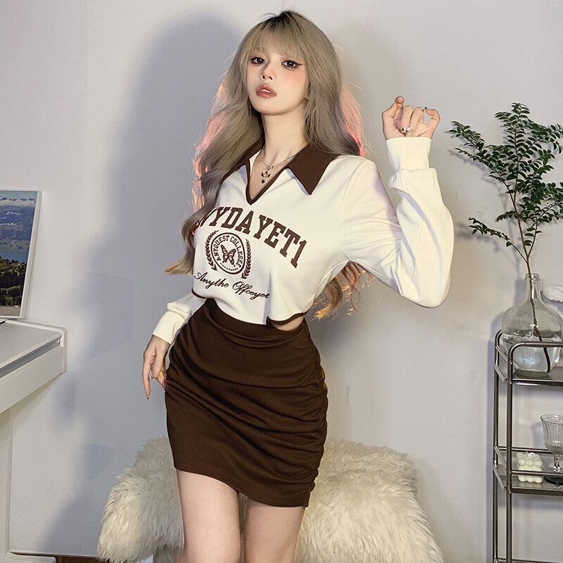 Đầm Weird Puss cổ chữ V dài tay ôm dáng thời trang dành cho nữ