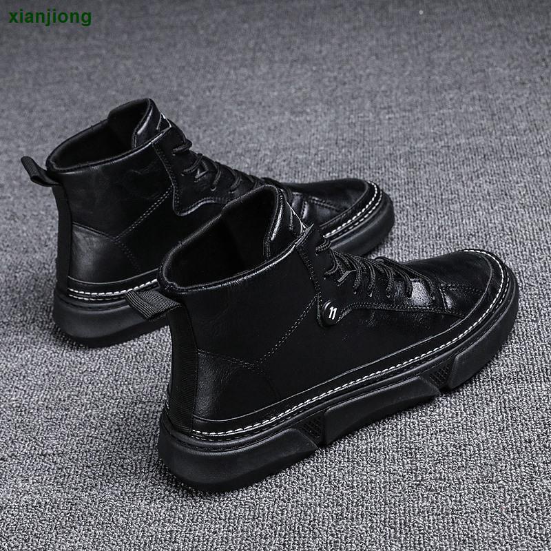Giày Da Đế Độn 10cm / 6CM / 8cm Tăng Chiều Cao Thời Trang Mùa Thu Cho Nam