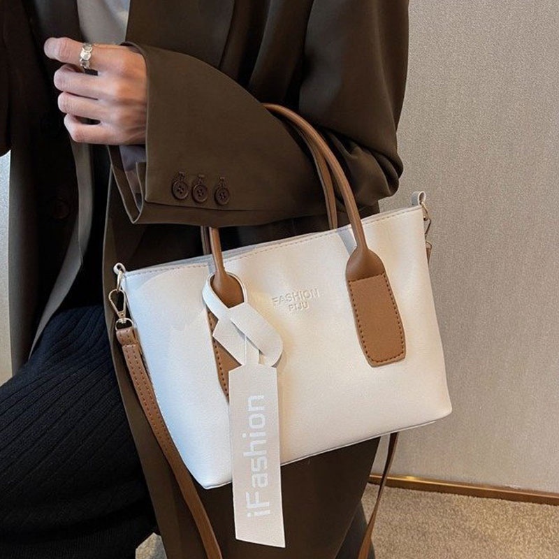 Mischa Túi Xách Da PU Sức Chứa Lớn Thời Trang Phong Cách Phương Tây Cho Nữ