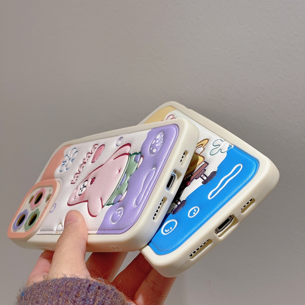 Ốp Điện Thoại Mềm Chống Rơi Họa Tiết Hoạt Hình SpongeBob Cho Iphone 14Pro MAX 14Pro 11 12 13 Pro MAX XS MAX