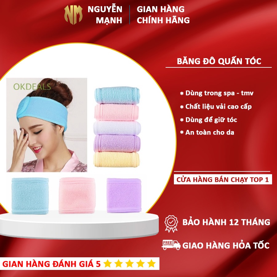 Băng Đô, Quấn Tóc Quấn Đầu Vải Nâu Xám Hồng Tím Xanh Rêu Đỏ Đô Mềm Đủ Màu Chuyên Dùng Trong Spa Thẩm Mỹ Viện