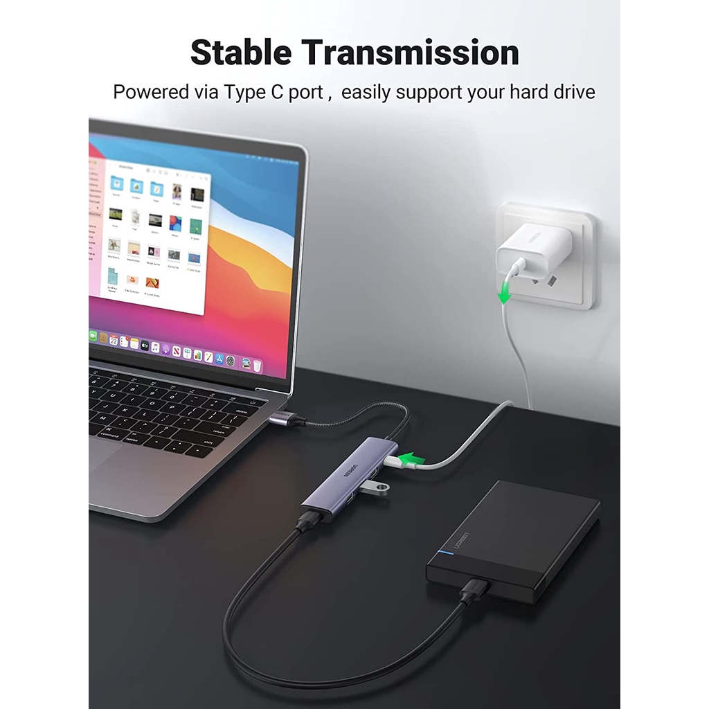 Bộ chia Hub USB 3.0 1 ra 4 cổng USB 3.0 Ugreen 20805 CM473