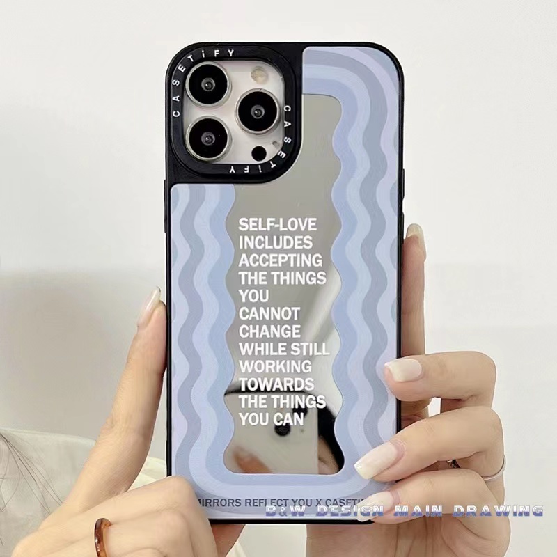 Ốp Điện Thoại Acrylic Tráng Gương Họa Tiết Gợn Sóng Màu Sắc Thời Trang Cho iPhone14 / 13 / 12 / Pro / Max 11 Pro Max X XS XR