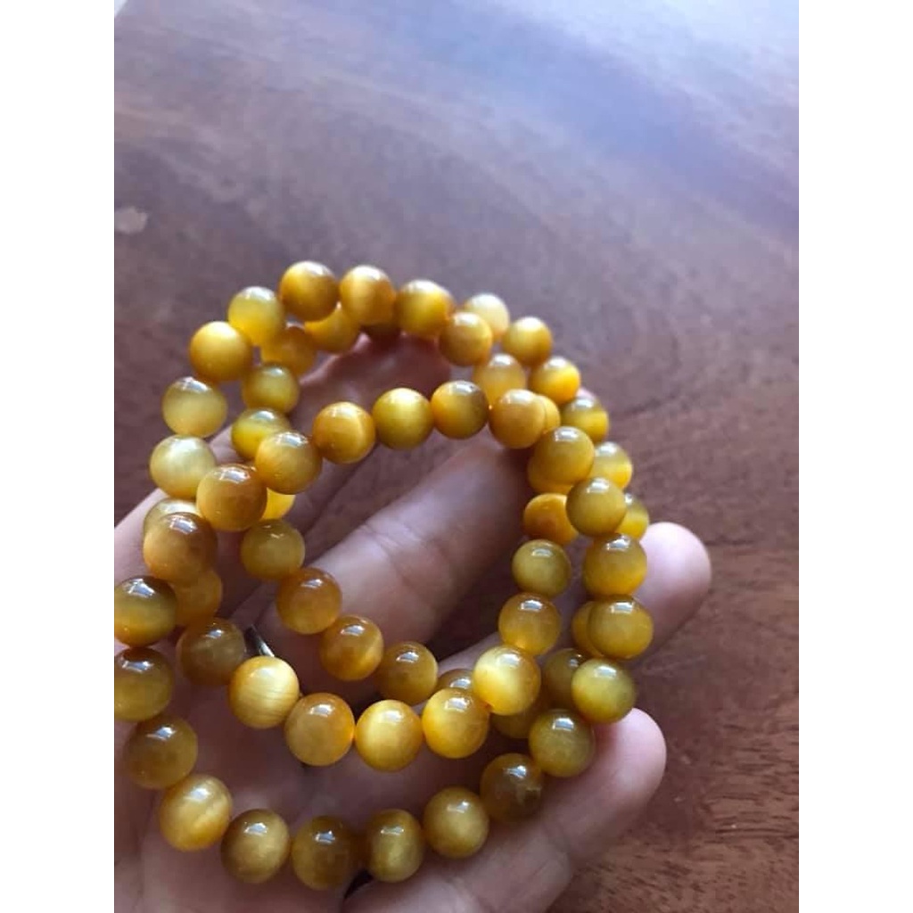 ĐÁ MẮT HỔ VÀNG ANH ĐẬM 8mm NỮ MẠNG KIM THỔ THUỶ ĐÁ THIÊN NHIÊN
