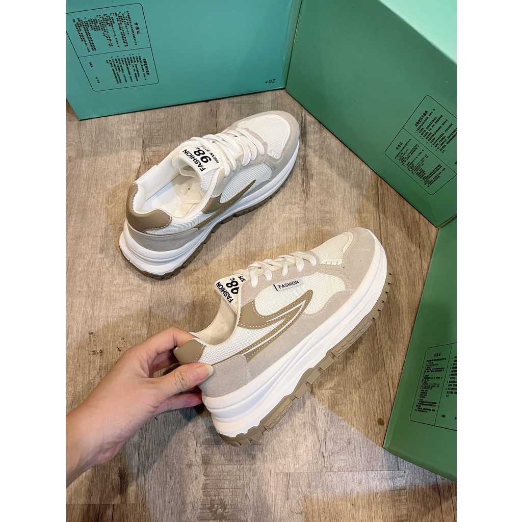 Giày thể thao, sneaker nữ đế cao su phối viền chất đẹp có phản quang hộp túi lụa đầy đủ phong cách thể thao