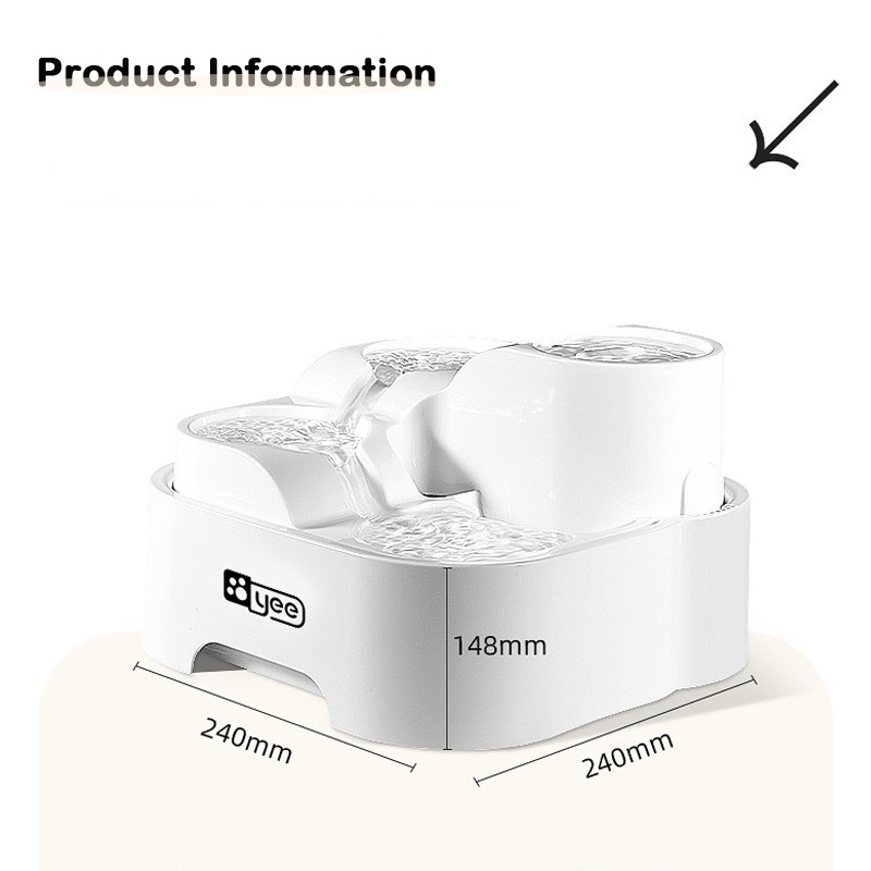 Đài Phun Nước Nhiều Tầng Cỡ Lớn 2.0L Cho Thú Cưng