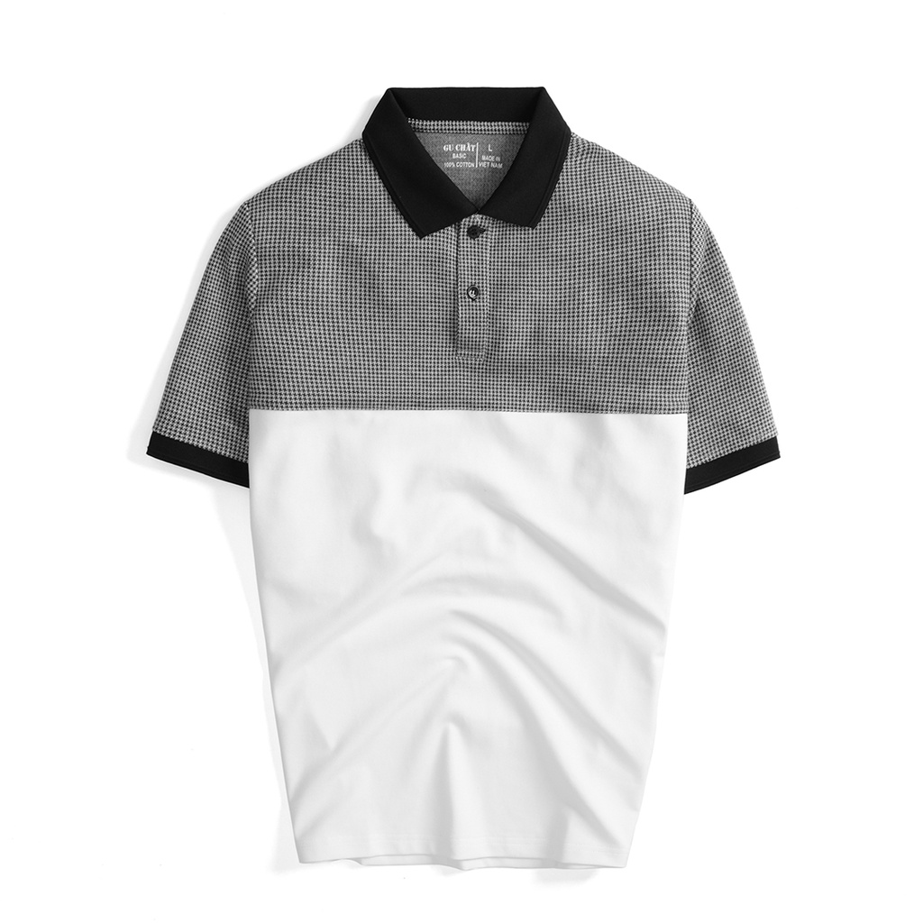 Áo Polo Phối Vải Dệt Kim, Form Chuẩn, Thấm Hút Mồ Hôi GUPL25