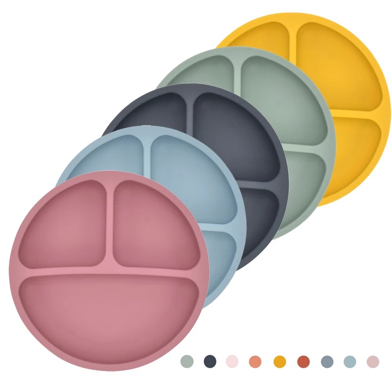 Khay silicone Cấp Thực Phẩm Ba Tầng Tập Ăn Dặm Cho Bé