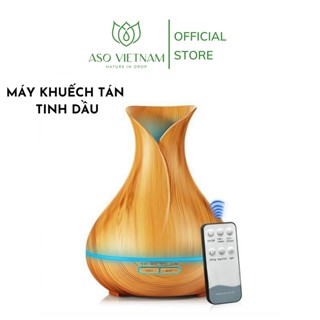 Máy Xông Tinh Dầu Phòng Ngủ ASO , Máy Khuếch Tán Tinh Dầu, Máy Xông Tinh Dầu Hoa Tulip 550ML -Làm Thơm Phòng, Đèn Ngủ