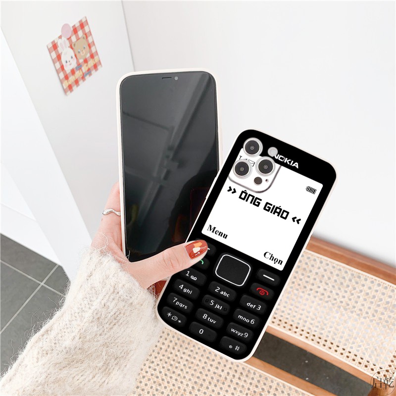 Ốp điện thoại iphone dẻo vuông in hình Nokia cổ chữ Ông Giáo thích hợp cho iPhone 14/13/12/11 Promax/pro xsmax xr 7plus
