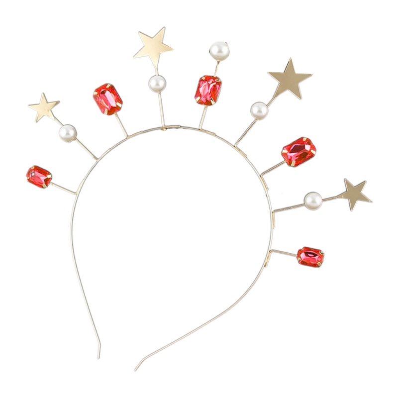 Flgo Băng Đô Hợp Kim Hình Ngôi Sao Đính Đá Ngọc Trai Lấp Lánh Cho Nữ