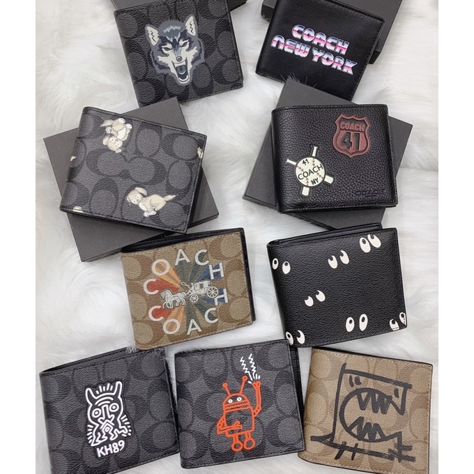 VÍ NGẮN COACH DA THẬT - VÍ MINI ĐỰNG THẺ CARD - MUA 1 ĐƯỢC 2