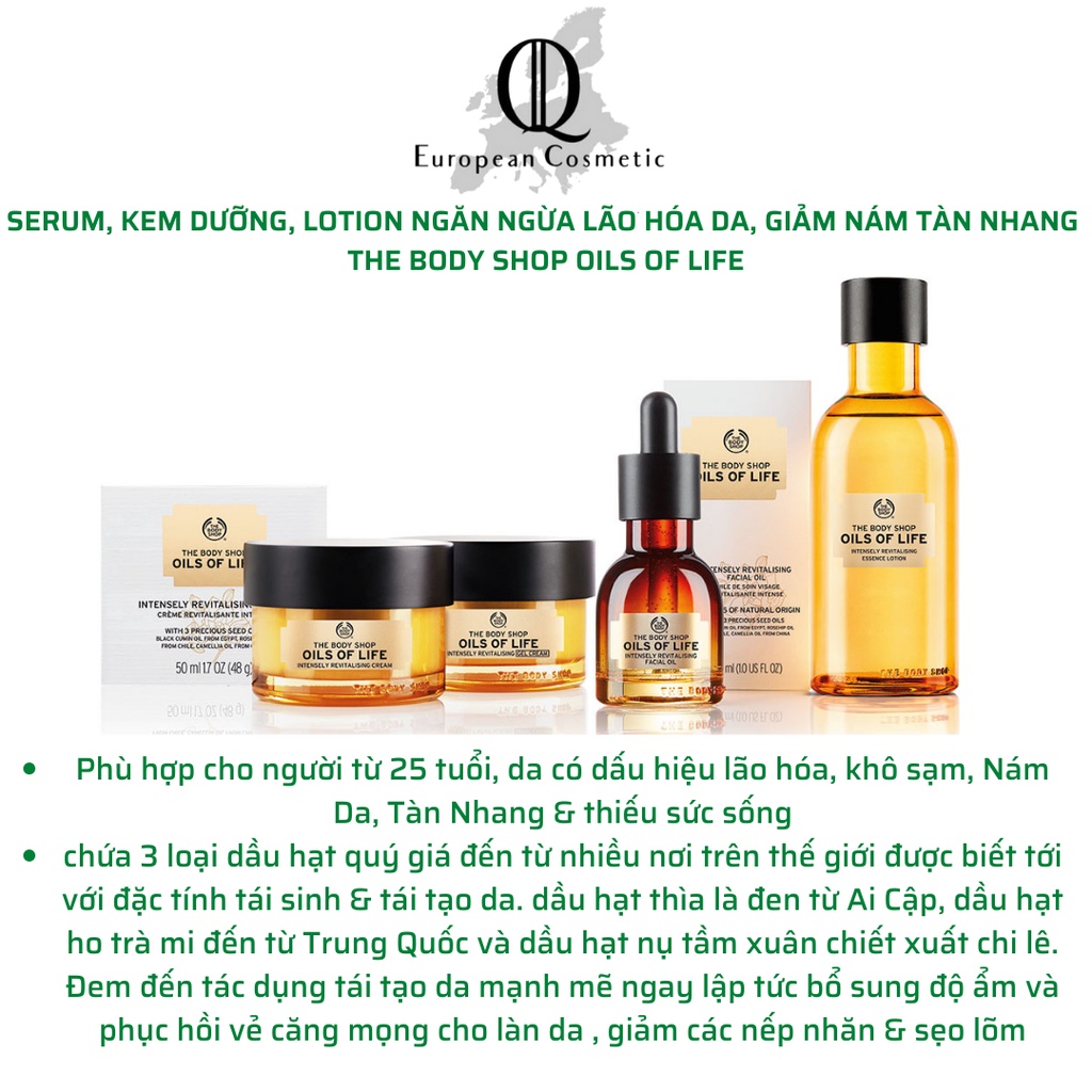 Serum, Kem Dưỡng, Lotion Dưỡng Da, Giảm Nám, Tàn Nhang, Ngăn Ngừa Lão Hóa Da The Body Shop Oils Of Life