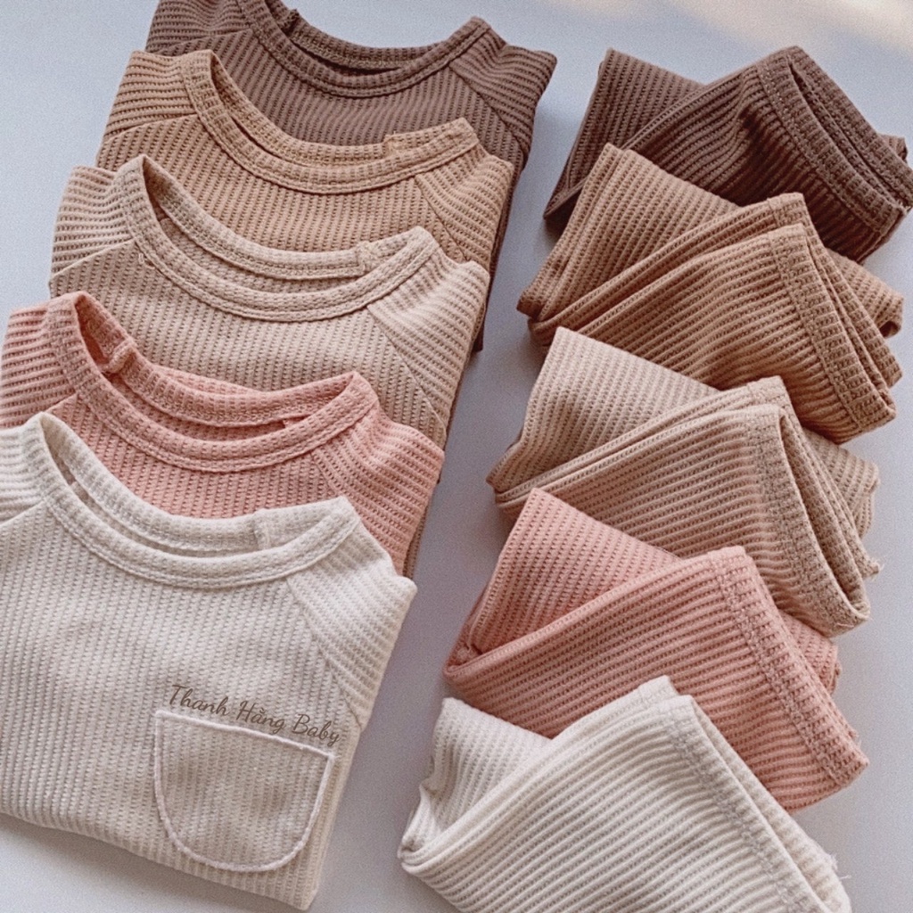 Bộ Quần Áo Dài Tay Thu Đông Cho Bé Trai Bé Gái, Bộ Quần Áo Trẻ Em Mặc Nhà