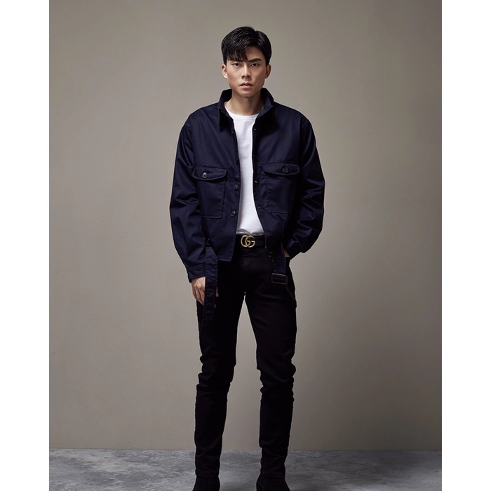 Áo khoác Amand Khaki Trucker Jacket - Navy/ Beige/ Black