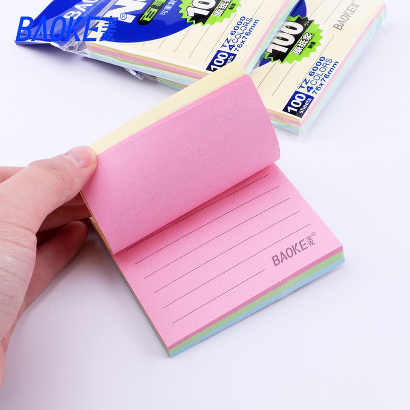 Giấy Nhớ Ghi Chú Sticky Note 4 Màu Baoke TZ 6000 / 6000 / 6002 / 6003