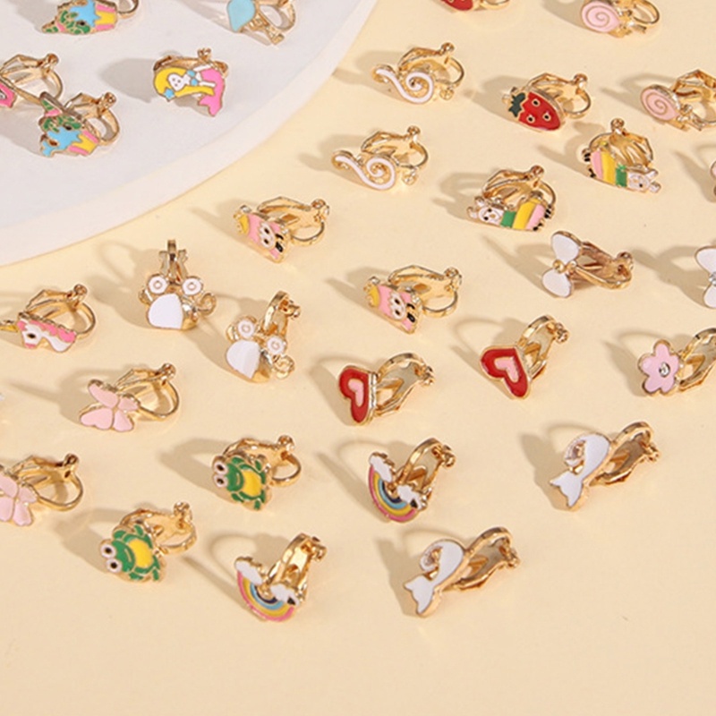 24 Đôi Bông Tai Không Đau Nhiều Màu Sắc Hình Trái Cây Xinh Xắn