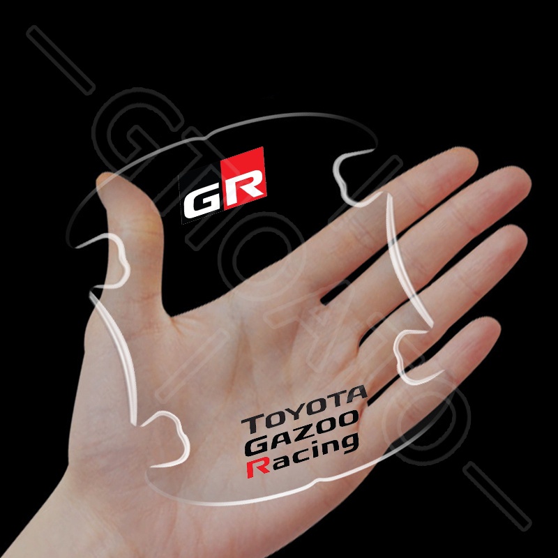 GTIOATO Cho Toyota GR Miếng Dán Tay Nắm Cửa Ô Tô Trong Suốt Miếng Dán Hõm Cửa Ô Tô Chống Xước Trầy Xe Hơi Dán Xe Trang Trí ô Tô Cho Toyota CHR Raize Corolla Cross Rush Fortuner Yaris Innova Vios Prius C Wigo Sienta Land Cruiser 200