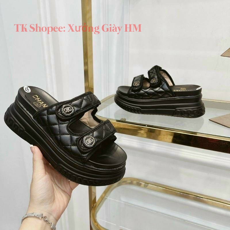 - Dép Lê Nữ 7CM Độn Đế 2 Quai Ngang Đế Bánh Mì Các Màu Thời Trang Trắng Và Đen Siêu Hót Siêu Nhẹ Êm Chân