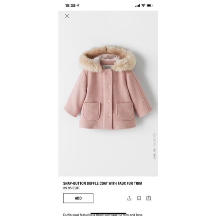 Áo khoác dạ hồng cho bé