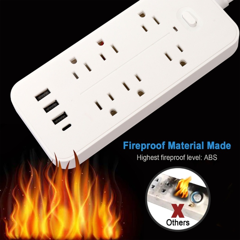 Ổ Cắm Điện Gắn Tường 6xAC 3 Cổng USB Và Cổng Type-C