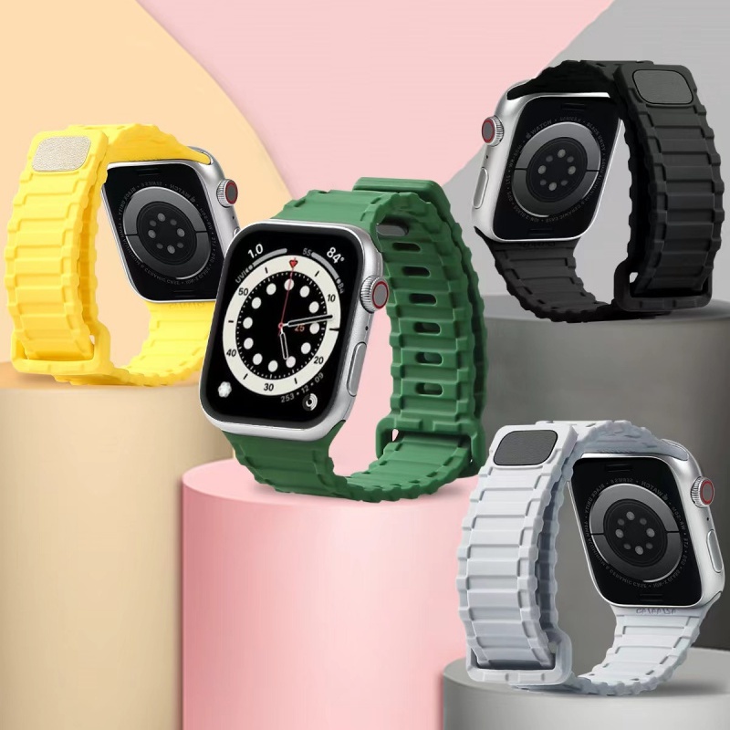 Dây Đeo Bằng Silicon Có Khóa Gài Màu Vàng Kim Cho Đồng Hồ Thông Minh Apple Watch Ultra Series 6 SE 7 8 Ultra iWatch 44mm 41mm 45mm 49mm Duraglos