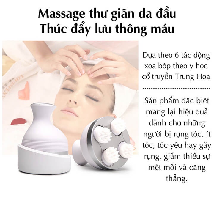 Máy massage đầu mini 3D đa năng kết hợp mát xa toàn thân tăng cường lưu thông tuần hoàn máu, thư giãn cơ thể