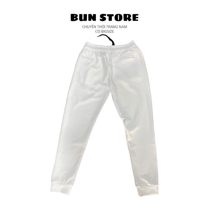 Quần Dài Jogger Thun Thể Thao Trắng Trơn Nam Nữ có BIGSIZE từ M-5XL