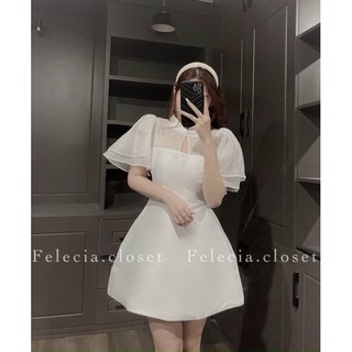 VÁY TRẮNG TAY VOAN TẦNG
