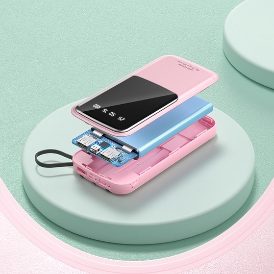 Sạc dự phòng WEKOME WP-275 10000mah đa cổng sạc , kèm dây, tích hợp giá đỡ điện thoại