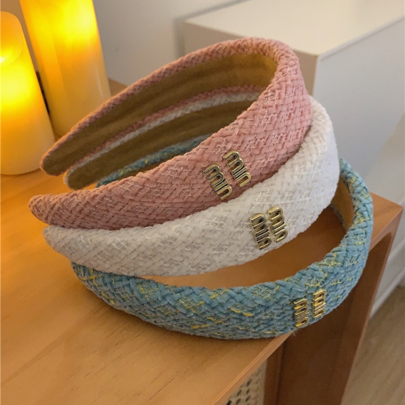 Băng Đô Vải tweed Cao Cấp Bản Rộng Thời Trang Thu Đông Phong Cách Pháp Cổ Điển