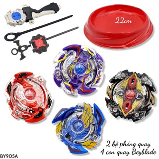 Bộ  Con quay BeyBlade + 2 Tay phóng + Sàn đấu - Con quay vòng xoay thần tốc