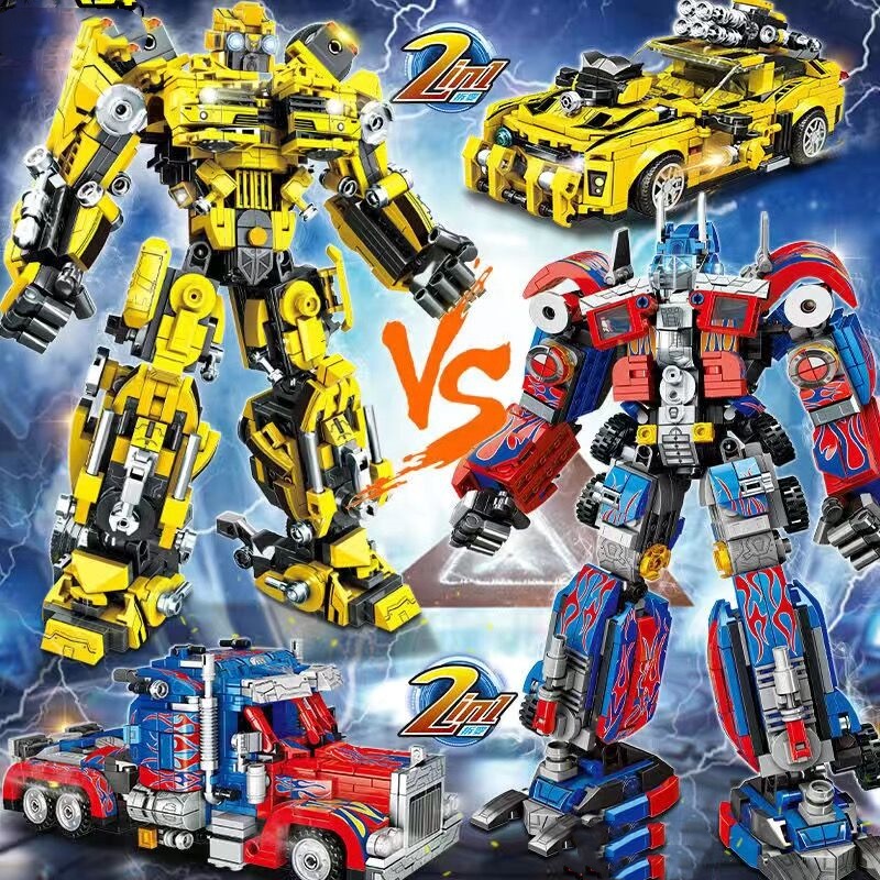 Lego đồ chơi xếp hình Tran.former Xe ô tô biến hình thành robot đồ chơi robot biến hình 815 chi tiết  2 trong 1