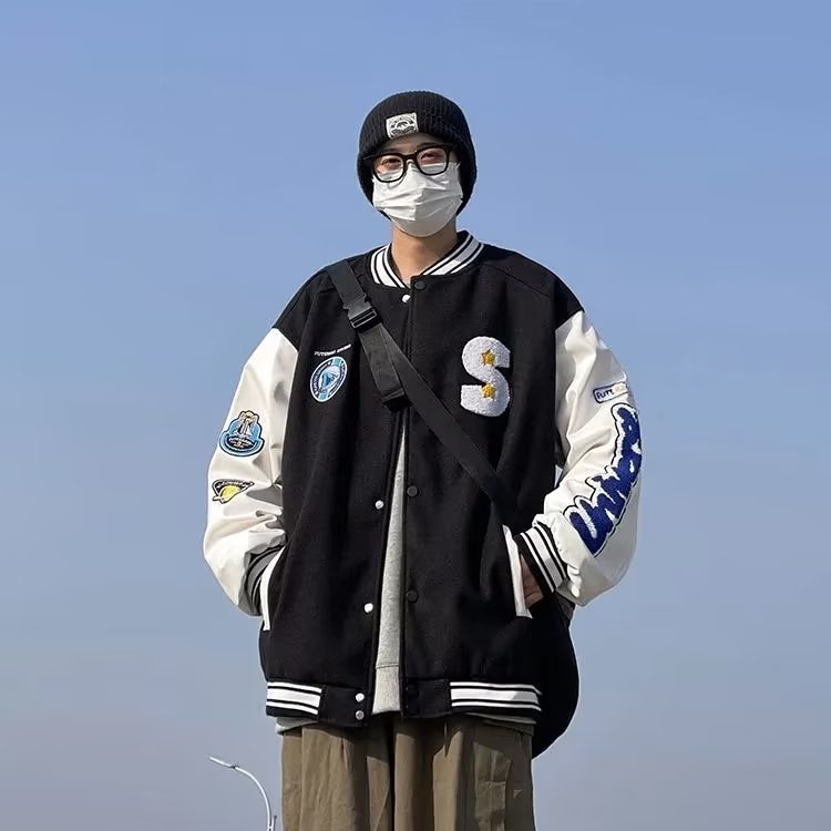 Áo Khoác Nam In Chữ Phong Cách hip hop Đường Phố Hàn Quốc Cỡ Lớn S-3XL