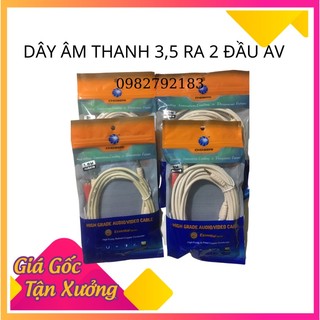 Dây kết nối âm thanh 3.5 ra 2 đầu av chính hãng,dây tín hiệu hàng chuẩn choseal 1,8m/3m/5m/10m