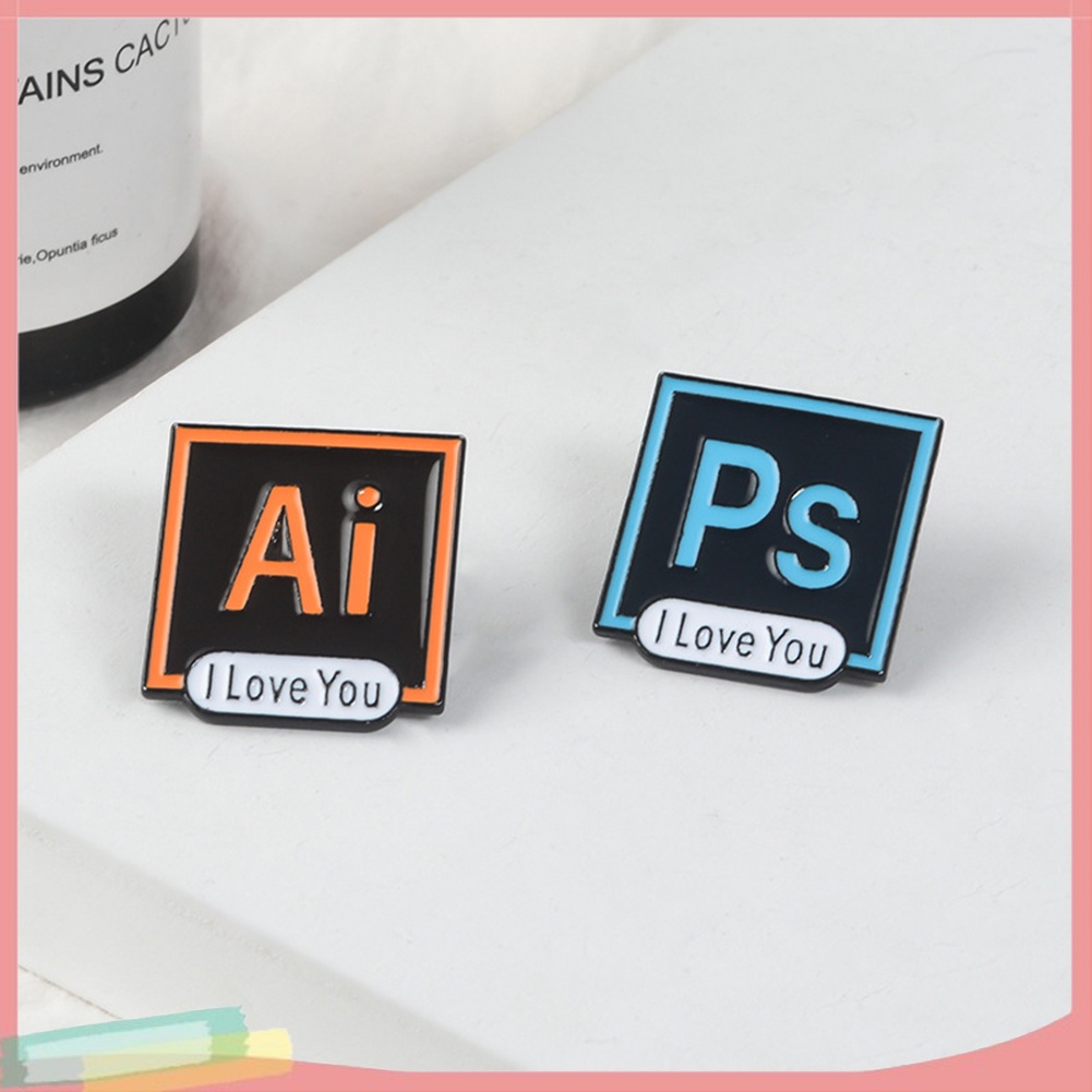 Ghim cài thiết kế biểu tượng phần mềm đồ họa độc đáo thời trang chất lượng cao