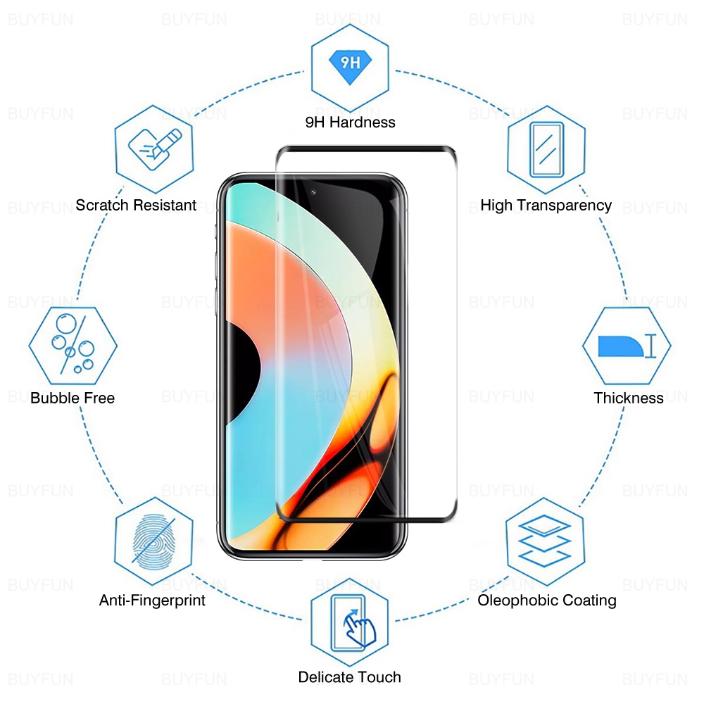 Kính Cường Lực 4 Trong 1 HD Bảo Vệ Màn Hình Cong Cho Realme 10 Pro Plus 5G 6.7inch 9D Oppo Realme 10 Pro +