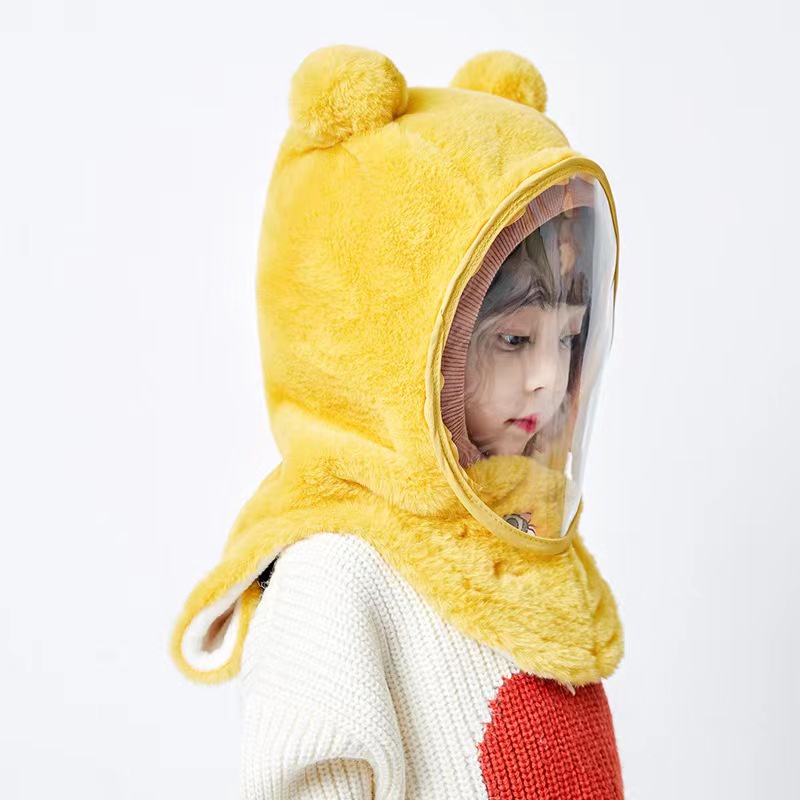 Mũ Trùm Đầu Tích Hợp Khẩu Trang Che Tai Chống Gió Bảo Vệ Mùa Đông Dành Cho Bé Trai Gái mũ trùm đầu mùa đông mũ trùm đầu