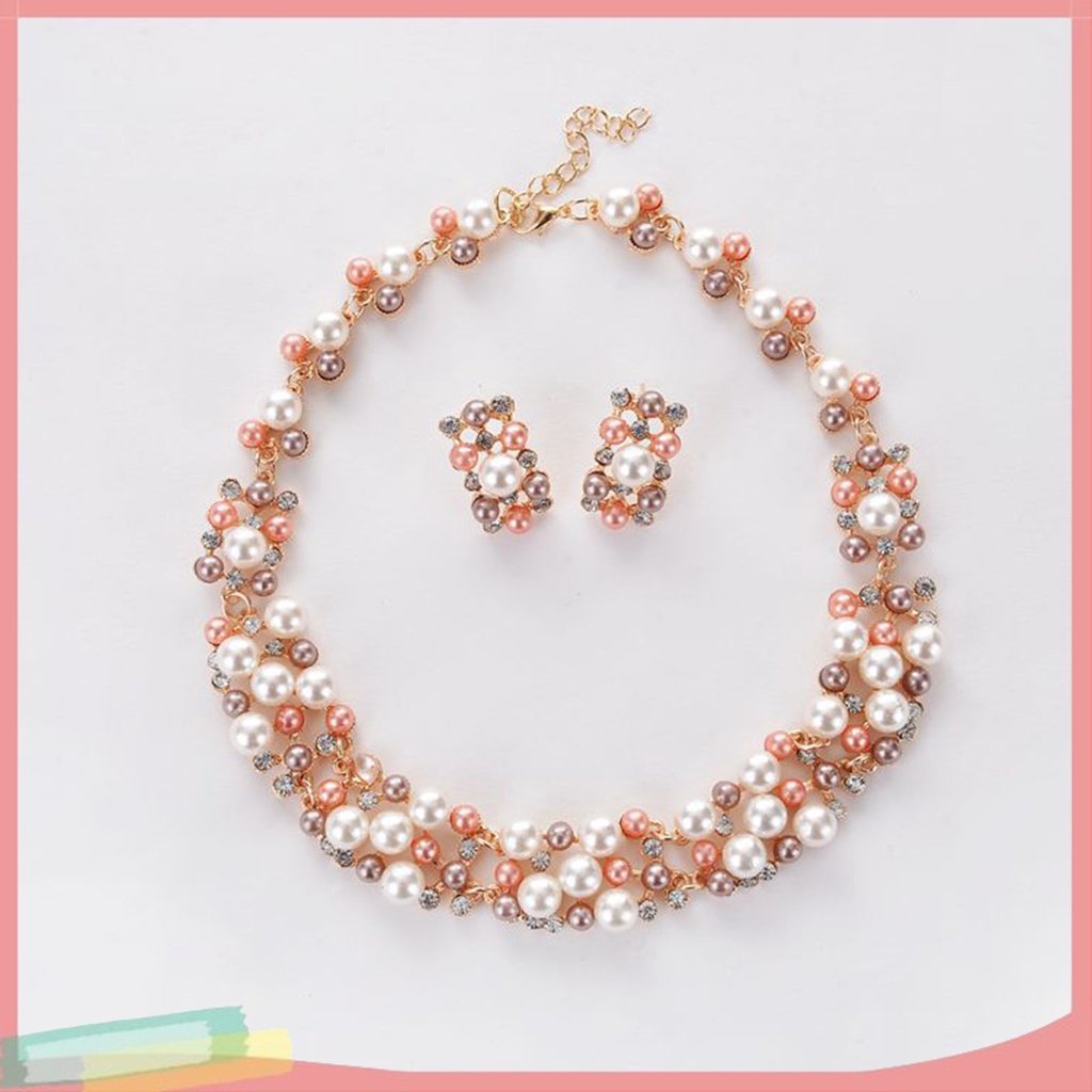 Bộ Vòng cổ + Đôi Khuyên Tai Thiết Kế Đơn Giản Sang Trọng Cho Nữ