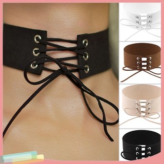Vòng Choker Bản Rộng Đan Thắt Dây Phong Cách Vintage Thời Trang Dành Cho Nữ