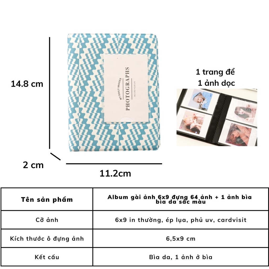 Album ảnh mini để 36, 41, 65 ảnh 6x9, 20 ảnh để bàn lomo card, cardvisit, bìa vải, bìa nhựa, bìa da album ảnh AnVy