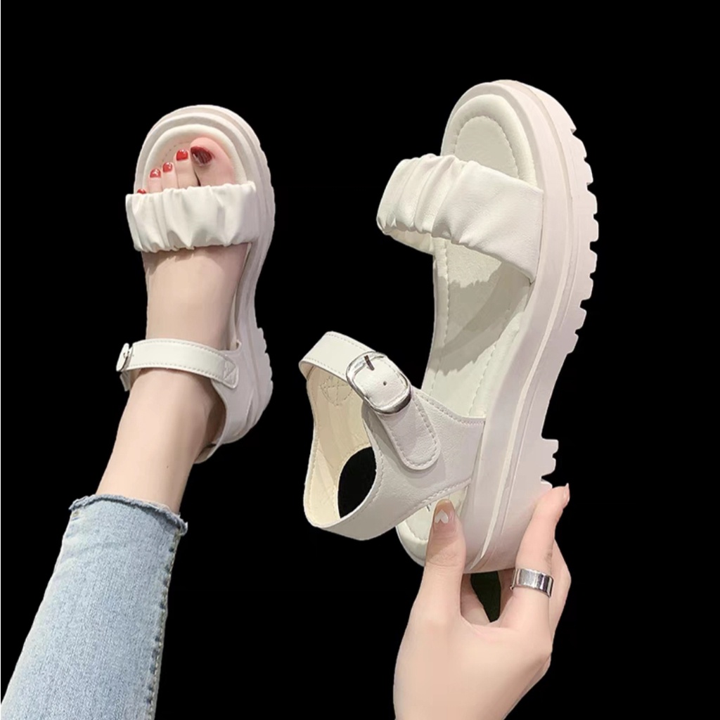Dép Sandal Nữ Quai Hậu Nhún Xinh Xắn Cực Êm Chân Đế PU Siêu Nhẹ
