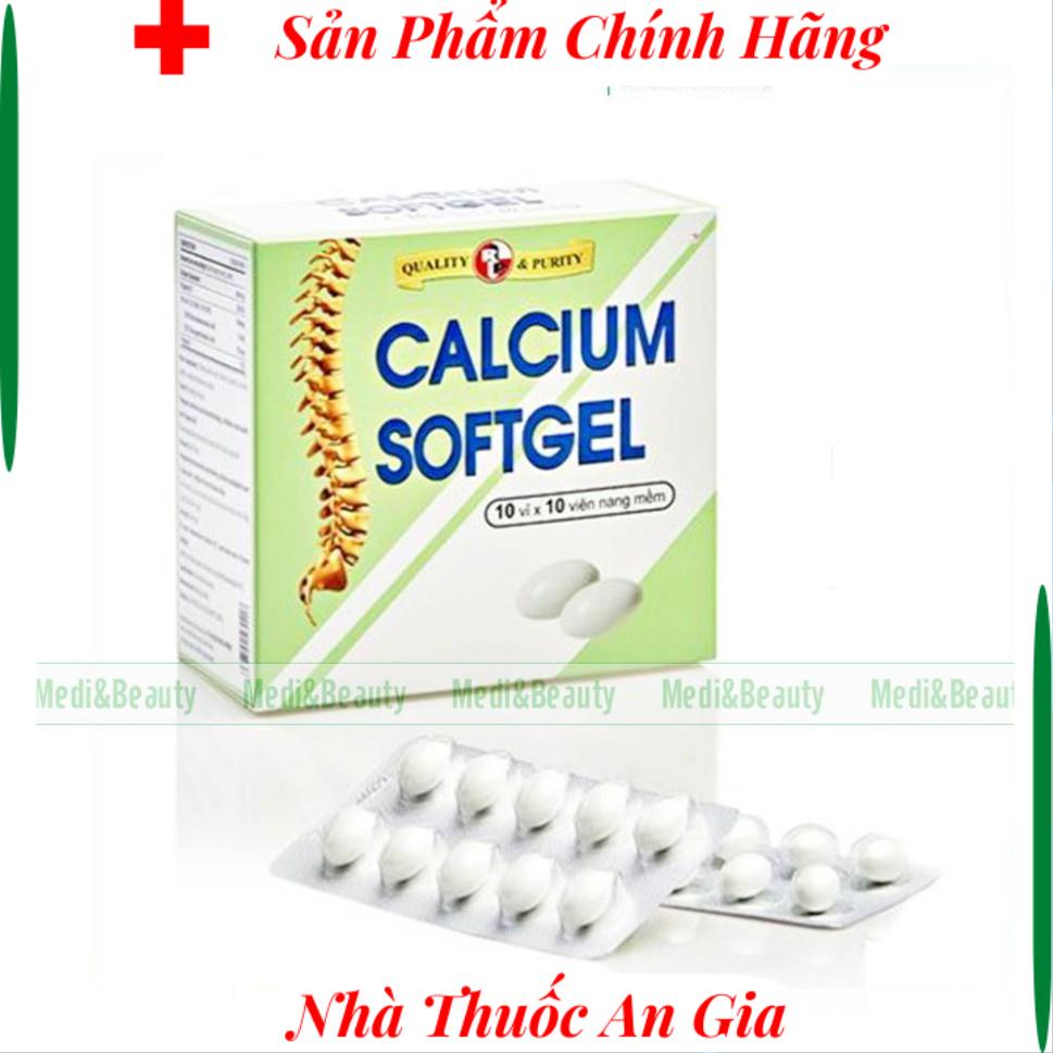 Viên uống bổ sung canxi và vitamin D3, phát triển chiều cao CALCIUM Softgel hộp 100 viên h h b