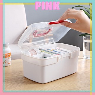 Hộp y tế đựng thuốc tủ thuốc y tế gia đình nhiều ngăn mini pinkwhish