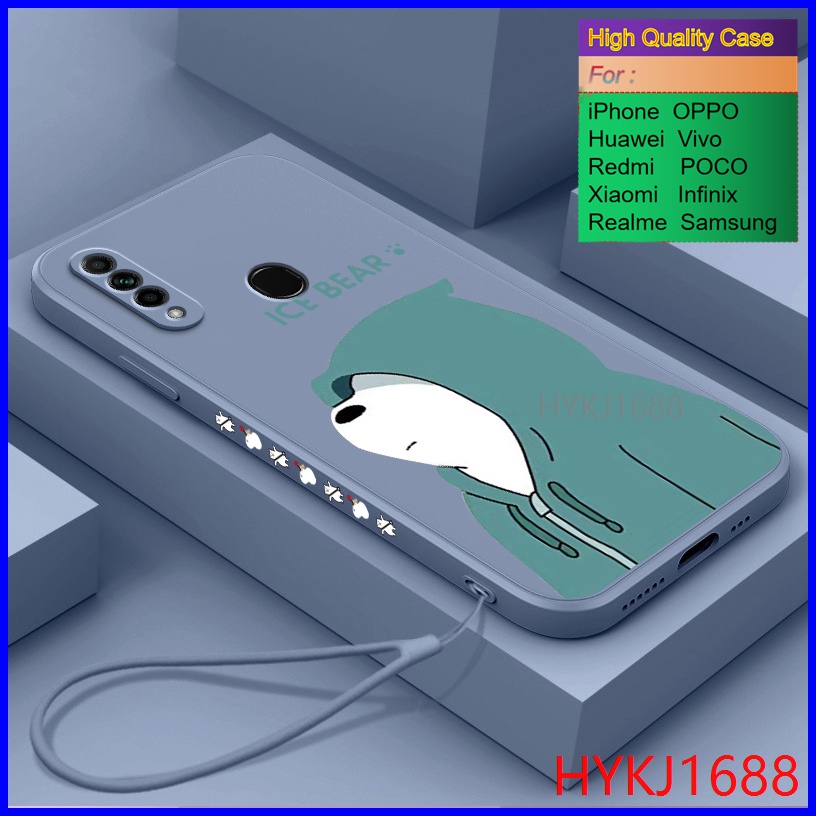 Ốp lưng OPPO A31 2020 Ốp Điện Thoại tpu Silicon Hình Gấu Và Mũ Cho OPPO A31 2020 HBX