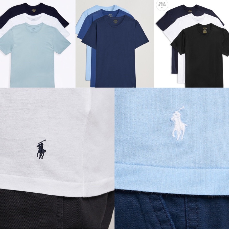 Áo Thun Trơn Polo Ralph Lauren Pack 3 Áo - Classic Fit Cotton.